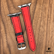 Load image into Gallery viewer, #759 (Suitable for Apple Watch) Black Crocodile Leather Watch Strap with Black Stitches