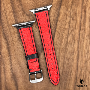#759 (Suitable for Apple Watch) Black Crocodile Leather Watch Strap with Black Stitches