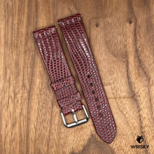 Load image into Gallery viewer, #770 (Quick Release Spring Bar) 20/18mm Wine Red French Lizard Leather Watch Strap