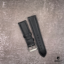 Load image into Gallery viewer, #518 22/20mm Black Crocodile Belly Leather Watch Strap with Black Stitches