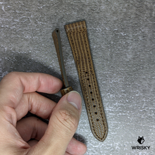 Load image into Gallery viewer, #441 20/16mm Brown Lizard Leather Watch Strap with Brown Stitches