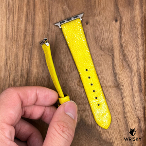 #783 (Suitable for Apple Watch )Yellow Stingray Leather Watch Strap