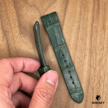 Load image into Gallery viewer, #996 (Quick Release Spring Bar) 20/16mm Dark Green Crocodile Belly Leather Watch Strap