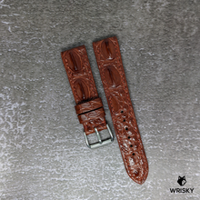 Load image into Gallery viewer, #414 20/18mm Copper Red Hornback Crocodile Leather Strap with Copper Red Stitches