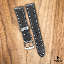 Load image into Gallery viewer, #887 (Quick Release Spring Bar) 20/16mm Grey Ostrich Leg Leather Watch Strap with Grey Stitches