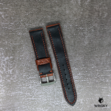 Load image into Gallery viewer, #414 20/18mm Copper Red Hornback Crocodile Leather Strap with Copper Red Stitches