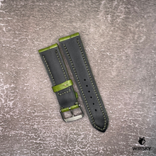 Load image into Gallery viewer, #519 22/20mm Olive Green Crocodile Belly Leather Watch Strap with Olive Green Stitches