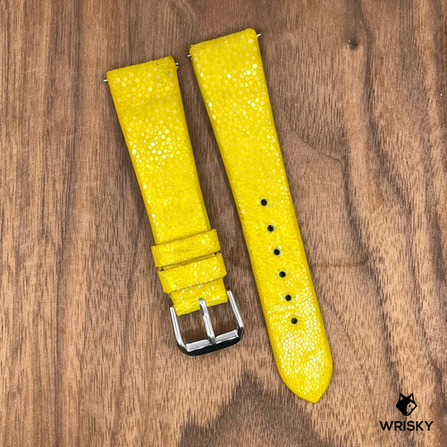 #772 (Quick Release Spring Bar) 20/16mm Yellow Stingray Leather Watch Strap