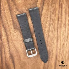 Load image into Gallery viewer, #732 (Quick Release Spring Bar) 19/16mm Gunmetal Grey Crocodile Belly Leather Watch Strap