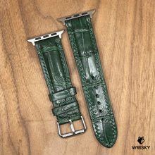 Load image into Gallery viewer, #1005 (Suitable for Apple Watch) Dark Green Crocodile Belly Leather Watch Strap