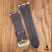 Load image into Gallery viewer, #698 (Suitable for Apple Watch) Purple Double Row Crocodile Hornback Leather Strap