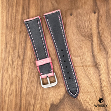 Load image into Gallery viewer, #773 (Quick Release Spring Bar) 20/16mm Light Pink Crocodile Belly Leather Watch Strap with Light Pink Stitches