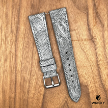 Load image into Gallery viewer, #833 (Quick Release Spring Bar) 20/16mm Grey Ostrich Leg Leather Watch Strap with Grey Stitches