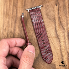 Load image into Gallery viewer, #810 (Suitable for Apple Watch) Wine Red Lizard Leather Strap