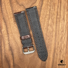 Load image into Gallery viewer, #651 (Quick Release Spring Bar) 22/20mm Dark Brown Crocodile Leather Watch Strap with Brown Stitches