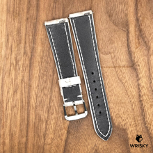 Load image into Gallery viewer, #834 (Quick Release Spring Bar) 20/16mm Himalayan Crocodile Belly Leather Watch Strap with Cream Stitches