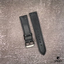 Load image into Gallery viewer, #575 20/18mm Black Crocodile Belly Leather Strap with Black Stitches