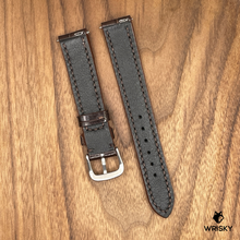Load image into Gallery viewer, #902 (Quick Release Spring Bar) 18/16mm Dark Brown Crocodile Belly Leather Watch Strap with Dark Brown Stitches