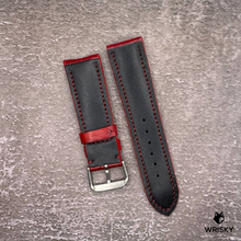 Load image into Gallery viewer, #535 22/20mm Red Crocodile Belly Leather Watch Strap with Red Stitches