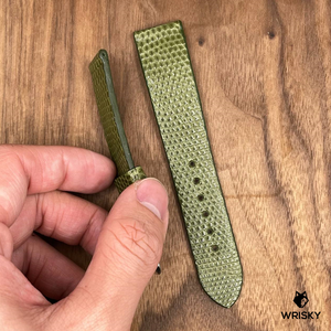 #774 (Quick Release Spring Bar) 20/18mm Olive Green French Lizard Leather Watch Strap