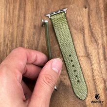 Load image into Gallery viewer, #792 (Suitable for Apple Watch) Olive Green French Lizard Leather Watch Strap