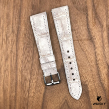 Load image into Gallery viewer, #834 (Quick Release Spring Bar) 20/16mm Himalayan Crocodile Belly Leather Watch Strap with Cream Stitches