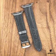 Load image into Gallery viewer, #811 (Suitable for Apple Watch) Grey Ostrich Leg Leather Watch Strap with Grey Stitches