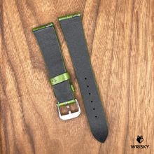 Load image into Gallery viewer, #722 (Quick Release Spring Bar) 20/16mm Olive Green Crocodile Belly Leather Watch Strap