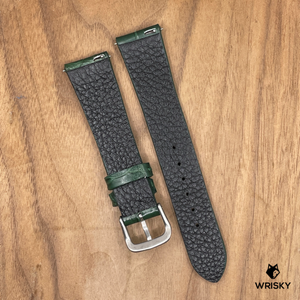 #996 (Quick Release Spring Bar) 20/16mm Dark Green Crocodile Belly Leather Watch Strap