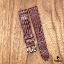 Load image into Gallery viewer, #824 (Quick Release Spring Bar) 18/16mm Wine Red Lizard Watch Strap