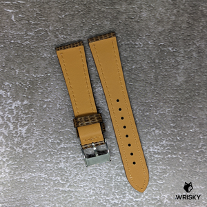 #441 20/16mm Brown Lizard Leather Watch Strap with Brown Stitches