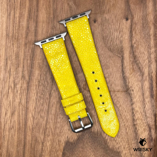 #783 (Suitable for Apple Watch )Yellow Stingray Leather Watch Strap