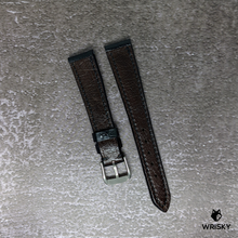 Load image into Gallery viewer, #451 17/14mm Black Crocodile Belly Leather Watch Strap with Black Stitches