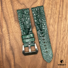 Load image into Gallery viewer, #655 24/22mm Dark Green Hornback Crocodile Leather Watch Strap