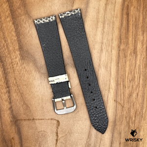 #886 20/16mm White Black Lizard Leather Watch Strap