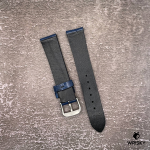 #602 18/16mm Indigo Blue Crocodile Belly Leather Watch Strap
