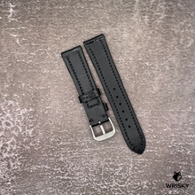 Load image into Gallery viewer, #517 19/16mm Black Crocodile Belly Leather Watch Strap with Black Stitch