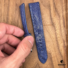 Load image into Gallery viewer, #836 (Quick Release Spring Bar) 20/18mm Blue Stingray Leather Watch Strap