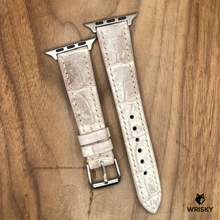 Load image into Gallery viewer, #894 (Suitable for Apple Watch) Himalayan Crocodile Belly Leather Watch Strap with Cream Stitches
