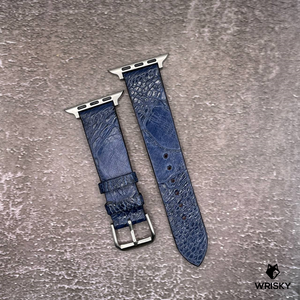 #579 (Suitable for Apple Watch) Deep Sea Blue Ostrich Leg Leather Watch Strap