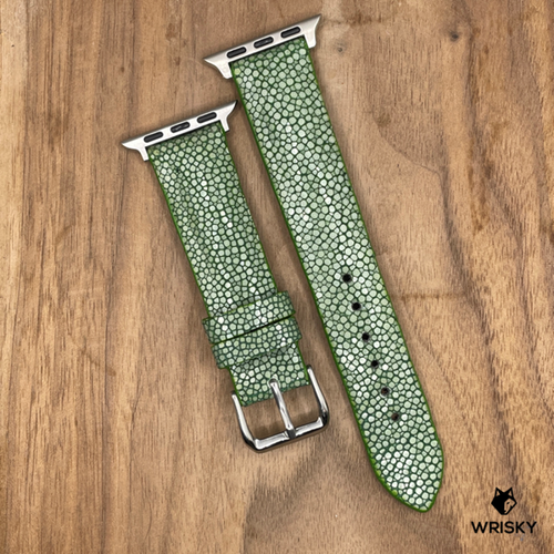 #963 (Suitable for Apple Watch) Green Stingray Leather Watch Strap