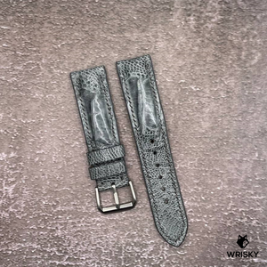 #544 20/18mm Grey Ostrich Leg Leather Watch Strap with Grey Stitches