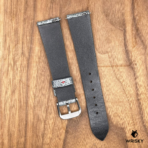 #838 (Quick Release Spring Bar) 20/16mm Grey Ostrich Leg Leather Watch Strap