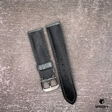 Load image into Gallery viewer, #544 20/18mm Grey Ostrich Leg Leather Watch Strap with Grey Stitches