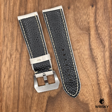 Load image into Gallery viewer, #691 24/22mm Himalayan Crocodile Belly Leather Watch Strap with Cream stitches