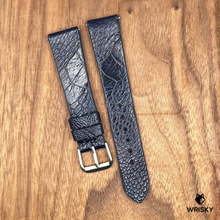 Load image into Gallery viewer, #763 (Quick Release Spring Bar) 19/16mm Deep Sea Blue Ostrich Leg Leather Watch Strap