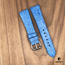 Load image into Gallery viewer, #971 20/16mm Sky Blue Crocodile Belly Leather Watch Strap