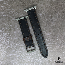 Load image into Gallery viewer, #426 (Suitable for Apple Watch) Dark Brown Crocodile Belly Leather Strap with Dark Brown Stitches