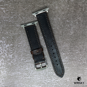 #426 (Suitable for Apple Watch) Dark Brown Crocodile Belly Leather Strap with Dark Brown Stitches