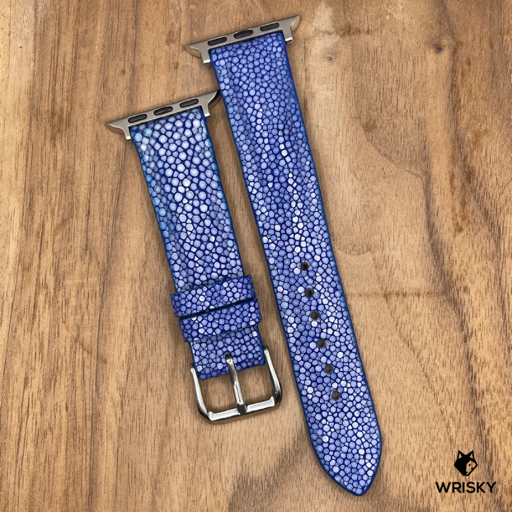 #964 (Suitable for Apple Watch) Blue Stingray Leather Watch Strap